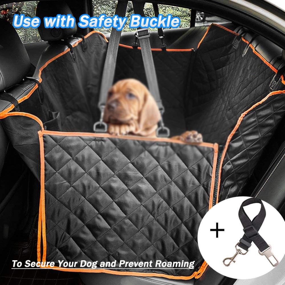 Protector Asiento Coche Perro para BYD Seal 2023-2025 Sedan 5-Seater, Impermeable Antideslizante Asiento Trasero con Ventana de Malla y Bolsillos,All-Black Version