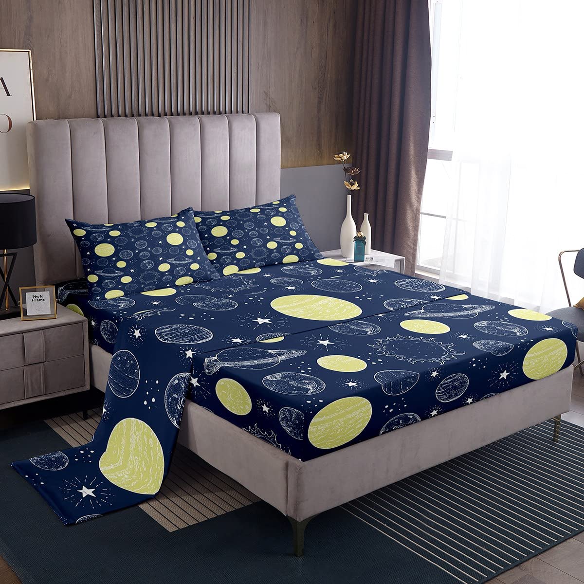 AIKASY Set Di Biancheria Da Letto In Velluto Per Bambini 4 Pezzi - Lenzuolo Con Angoli, Piano E Federa In Tessuto Jacquard Con Nastri Di Raso