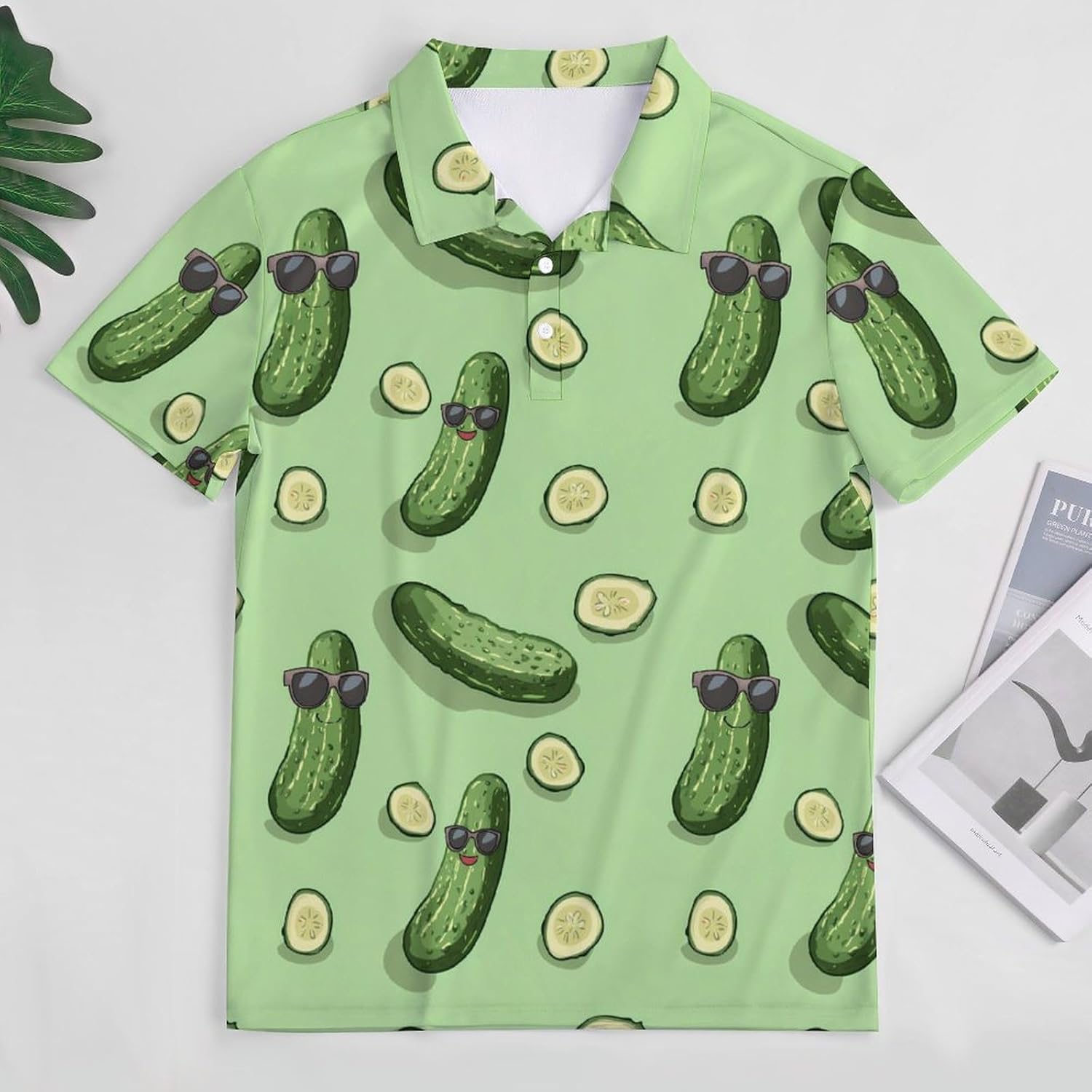 Cute Pickle Womens Golf Polo Shirts Summer Short Sleeve Collared 3 Buttons T Shirt Activewear Tops