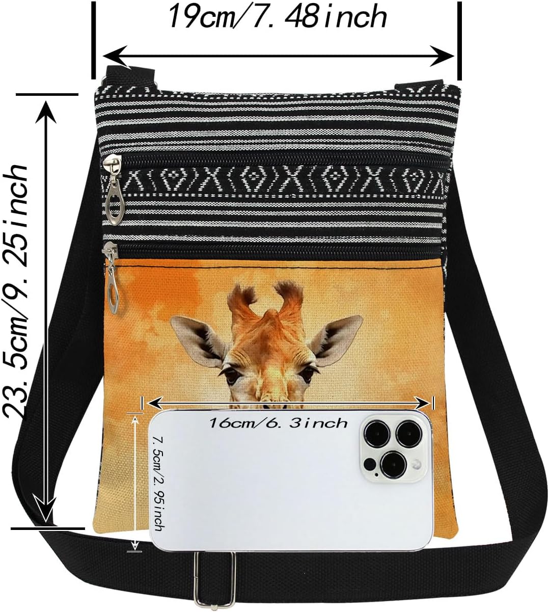 Giraffe Print Crossbody Bag Women Purse
