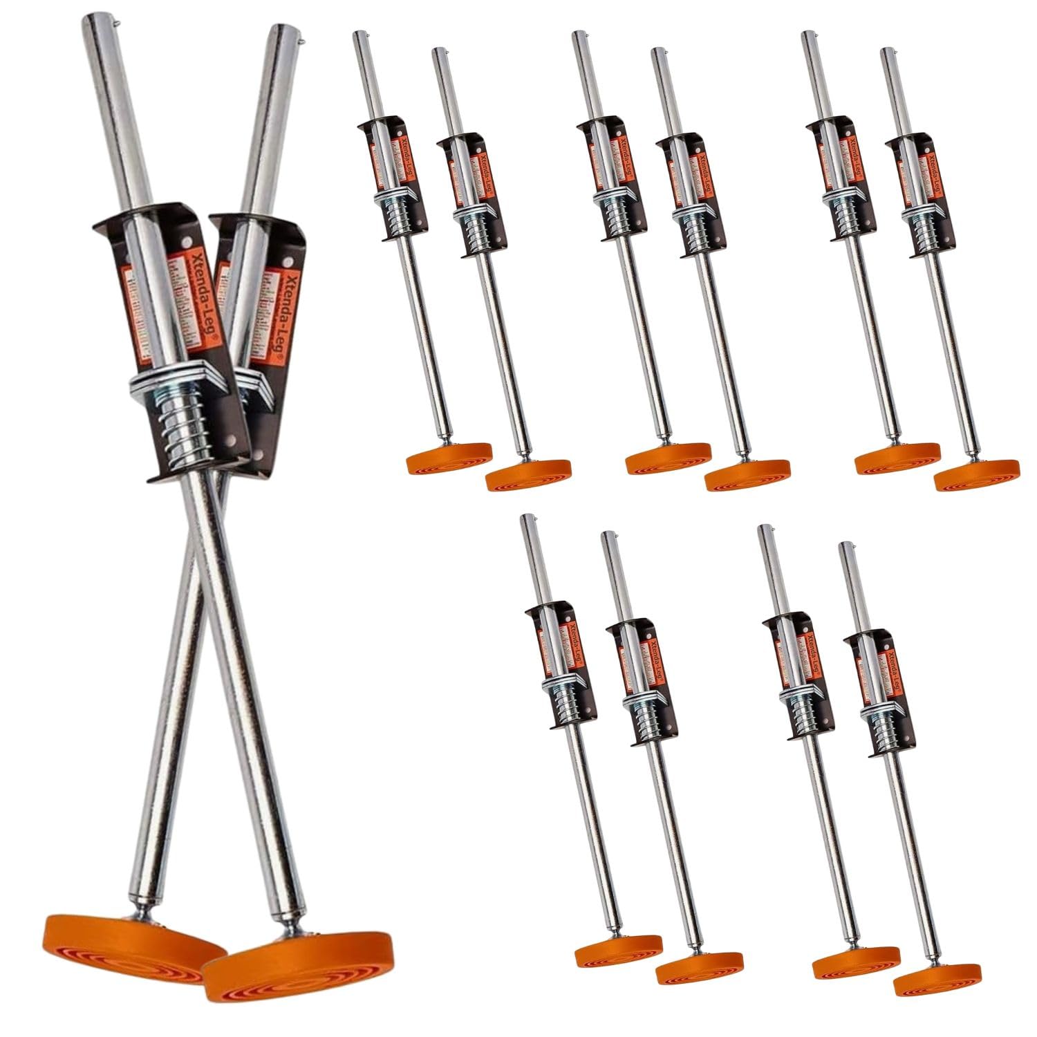 Xtenda-Leg® Ladder Leveler - Rubber Feet, Perfect for Extension Ladders, Stabilizer Attachments for Safe Use - Stable Platform for Uneven Ground - Easy Installation - OSHA Approved - 6 Pairs