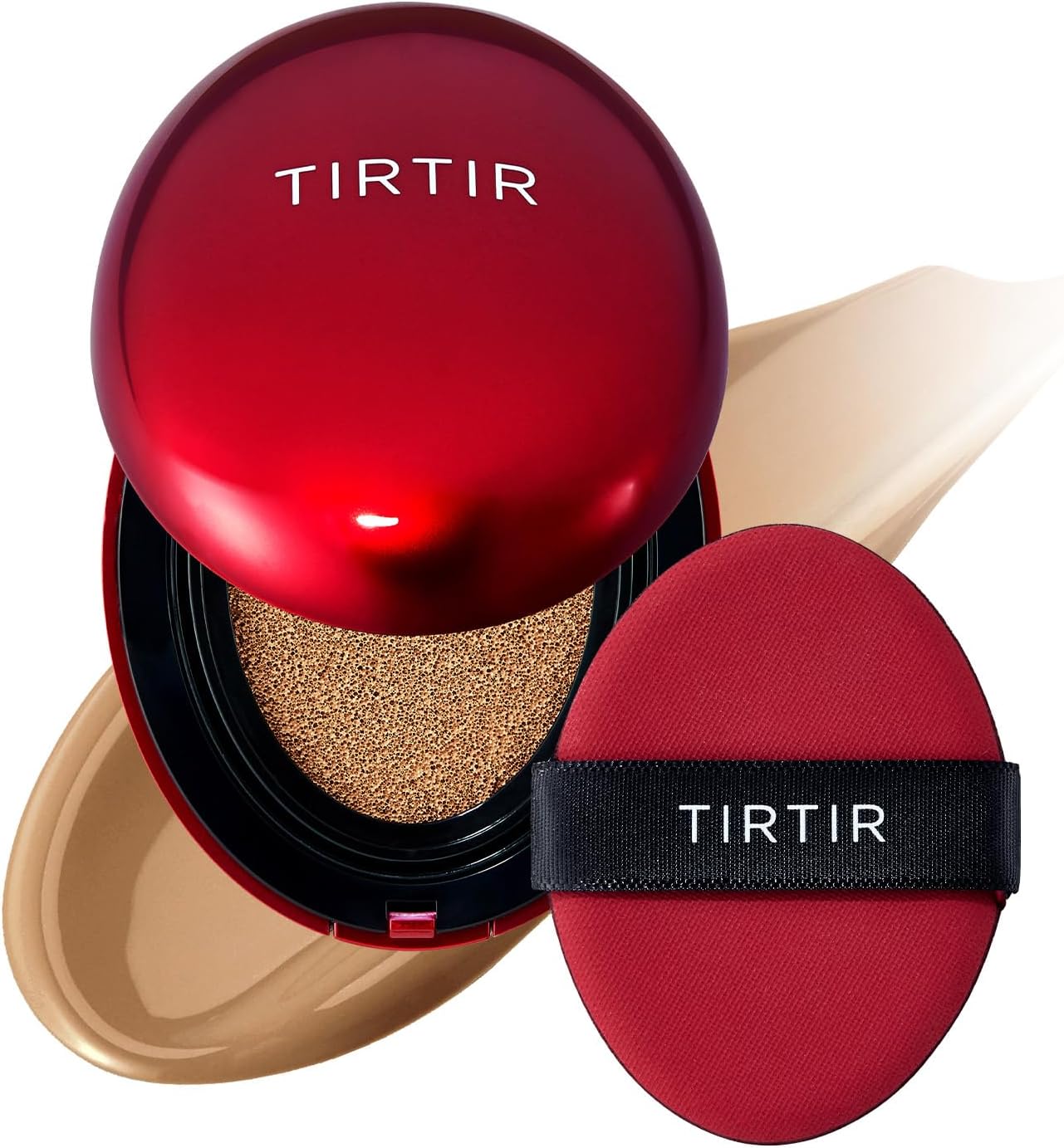 TIRTIR Mask Fit Red Cushion Foundation, Full Coverage, Skin Fit, Satin Glow Finish, Korean Cushion Foundation #34W TOFFEE | 18g