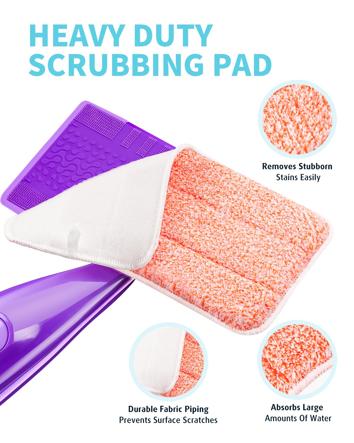 Power Scrubbing - Almohadillas reutilizables para fregonas Swiffer WetJet (paquete de 12), recambios Wet Jet, almohadillas de microfibra lavables para limpieza de suelos, uso en seco y húmedo