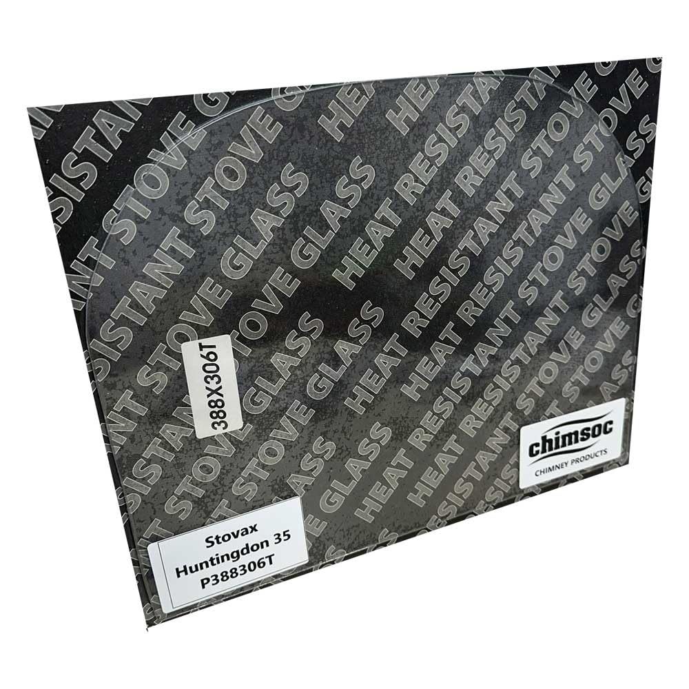 Chimsoc Replacement Stove Glass - Stovax Huntingdon 35 (388mm x 306mm Arched Top)