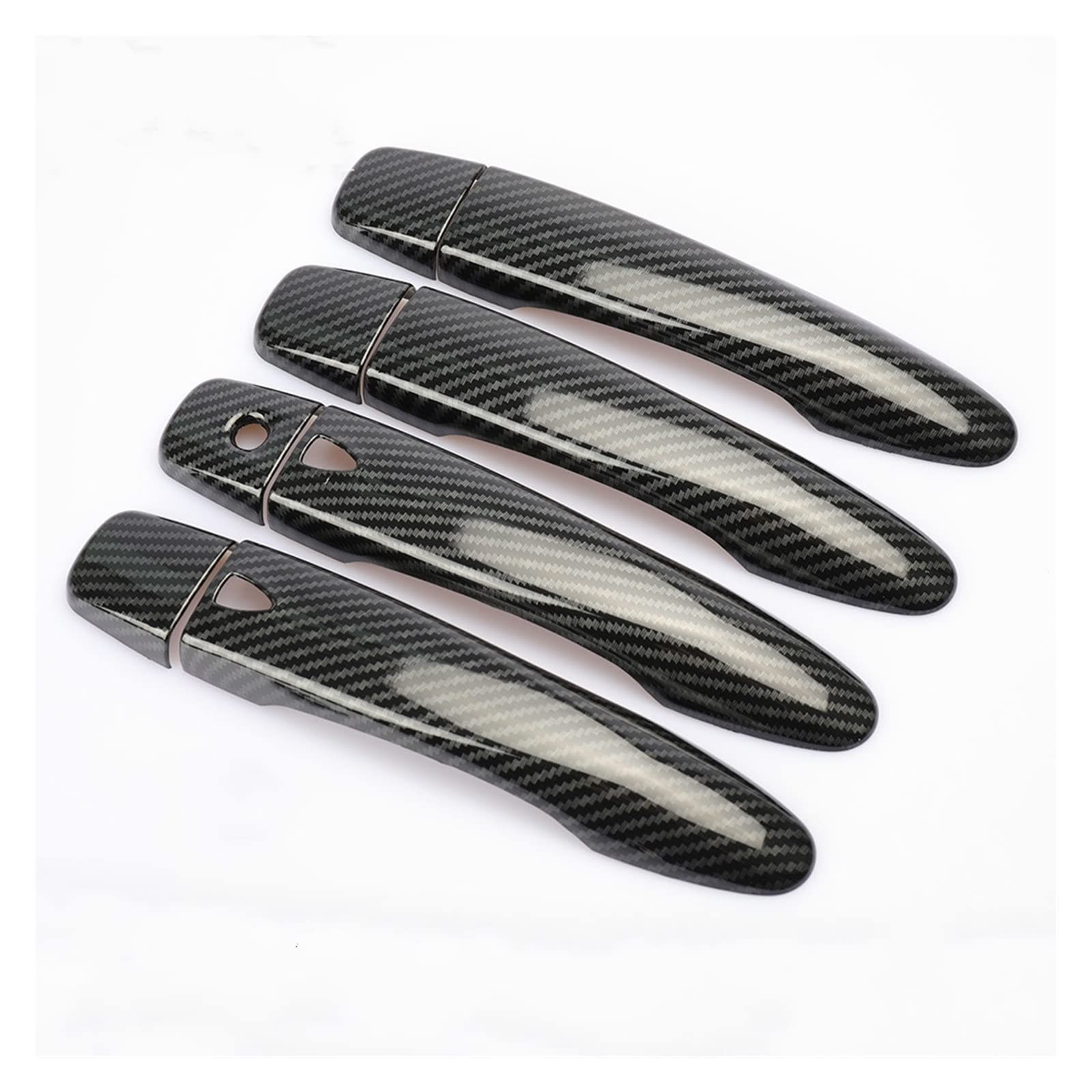 Rinkteea One Color Exterior Car Door Handle For Nissan Qashqai J11 2014-2021 Styling Accessories Carbon Chrome Door Handle Cover(Black 2 Buttons)
