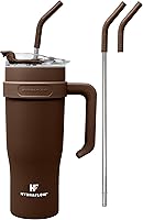 Vista 8 de HYDRAFLOW Capri - Vaso de 20 onzas con popote – Vaso aislado al vacío de triple pared – Vaso aislado al vacío – Vaso de acero inoxidable – Vaso