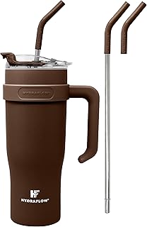 Capri - 40oz Tumbler with Straw and Handle - Triple Wall Vacuum Insulated Tumbler - Insulated Smoothie Cup - Stainless Steel Tumbler - Reusable Tumbler with Lid - Cocoa