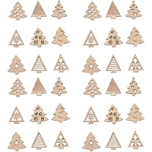 Mipcase 1 Bag Wooden Christmas Tree Slices Assorted Style Handmade DIY Hanging Ornaments Rustic Wood Crafts for Xmas Decoration to Add Festival Atmosphere