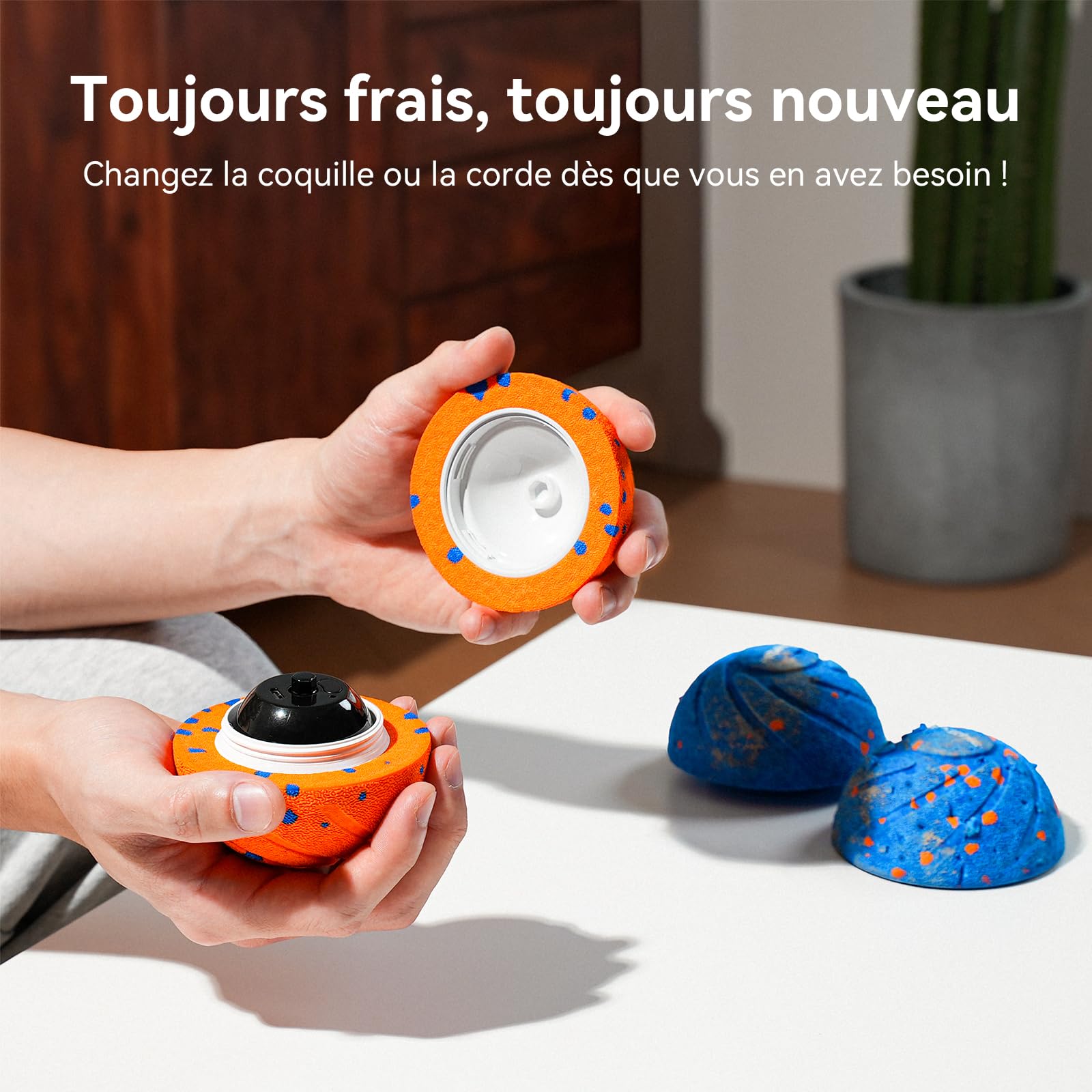Cheerble Wicked Ball Air Self Moving Dog Balle Interactive pour Chien avec 3 Modes interactifs Jouet Intelligent pour Chien Cadeau d'anniversaire avec lumières LED (Bleu)