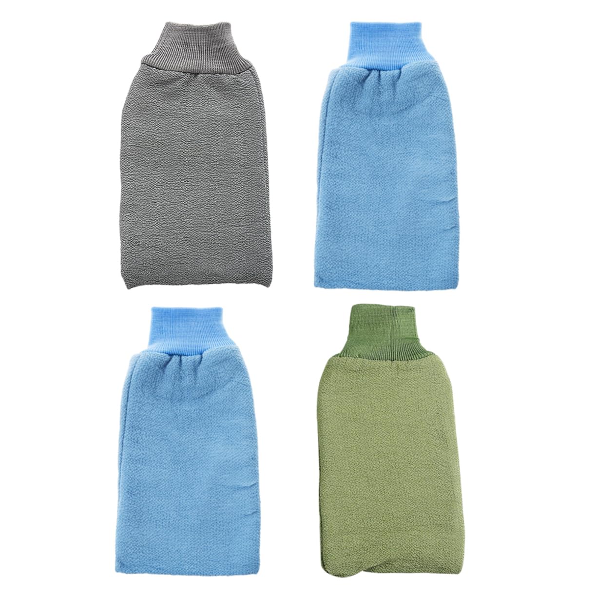 FRCOLOR 4Pcs Shower Cleaning Gloves Exfoliating Bath Towels for Home Use Random Color Comfortable Wrist Closure for Deep Cleansing and Relaxing