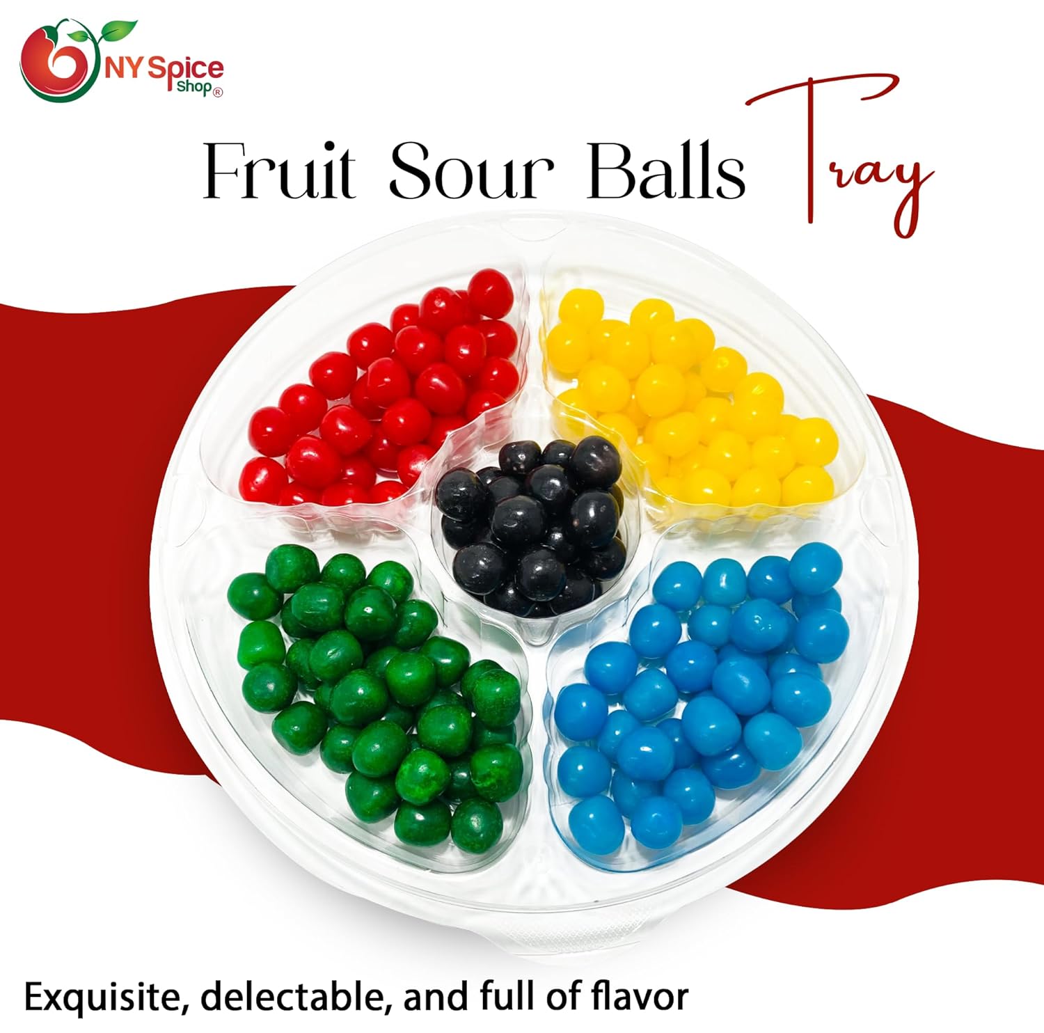 NY Spice Shop Assorted Mix Sour Balls Tray - Delicious Bulk Healthy Snacks - Gummy Candies for Gummies Lovers (2 Pound)