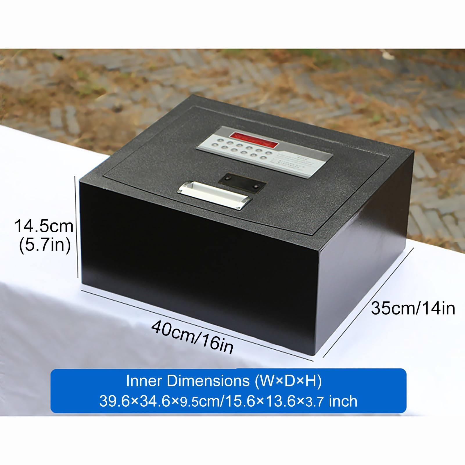 Caja fuerte pequeña con código digital y cerradura de llave, caja fuerte de seguridad para el hogar, hotel, oficina, caja de seguridad oculta