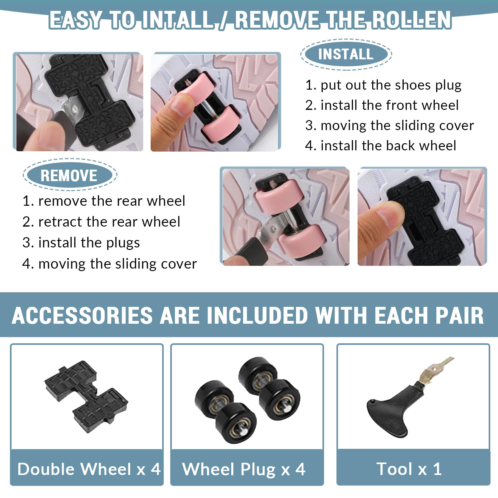 FANSU Chaussure à Roulette Garçons Filles, Chaussures a roulettes Enfant Retractable avec 4 roulettes, Basket Roller Fille pour Intérieur Extérieur