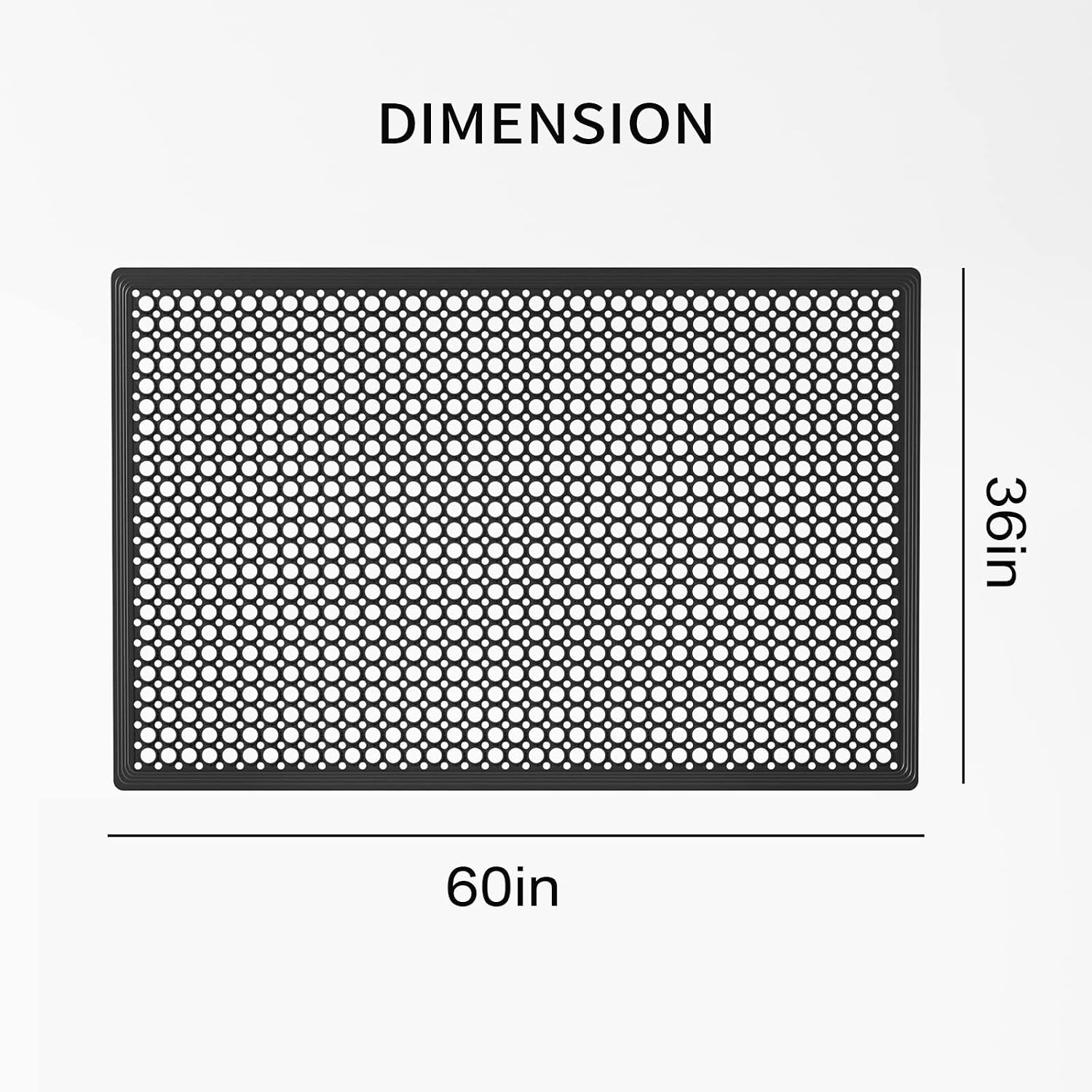 ROVSUN Rubber Floor Mat with Holes, 36''x 60'' Anti-Fatigue/Non-Slip Drainage Mat, for Industrial Kitchen Restaurant Bar Bathroom Utility Garage Pool Entry Door Mat, Indoor (36''x 60'' Black 2Pcs)