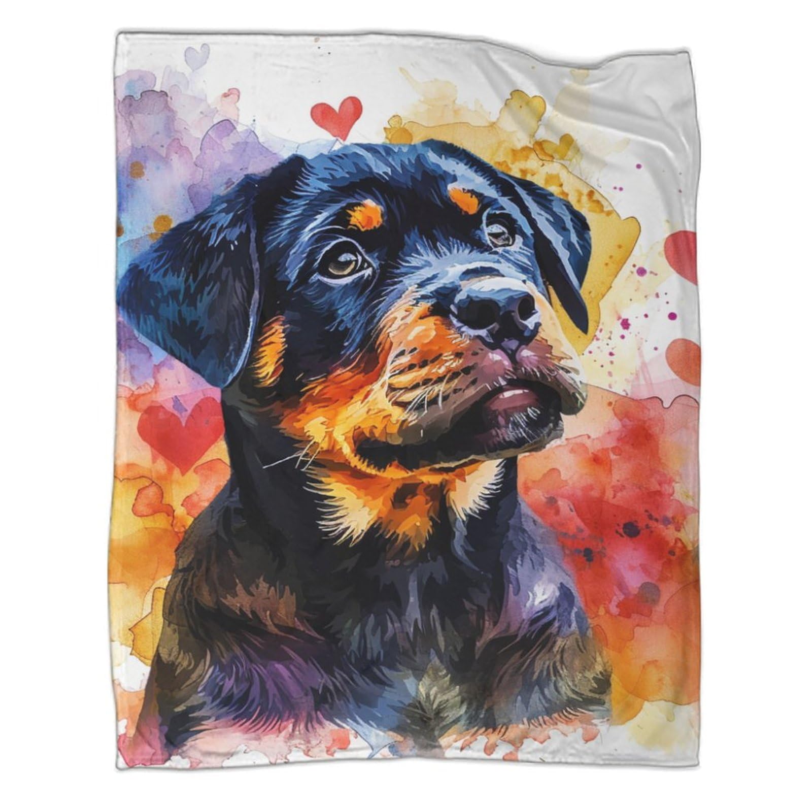 Couverture Rottweiler super douce et chaude grand plaid luxueux de lit