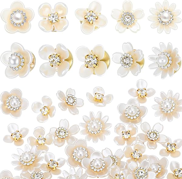 Trnayi 50 Pcs Junk Socks Charms Kit Sparkly Brooches Pins for Women Socks, Pearls Rhinestones Brooch Jewelry with Safety Pins, DIY Accessories Bulk for Clothing Hat Shoe Sneakers Bags