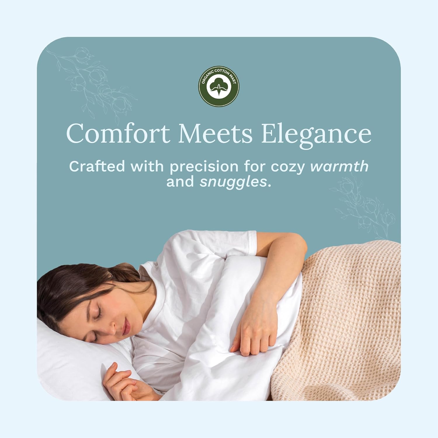 Organic Cotton Waffle Weave Blanket - Premium Quality Waffle Knit Bed Blanket - Soft Cotton Bed Blanket Queen - 100% Organic Cotton Luxurious Best Waffle Blankets - 92"x92" (Ivory - Queen) - Image 2