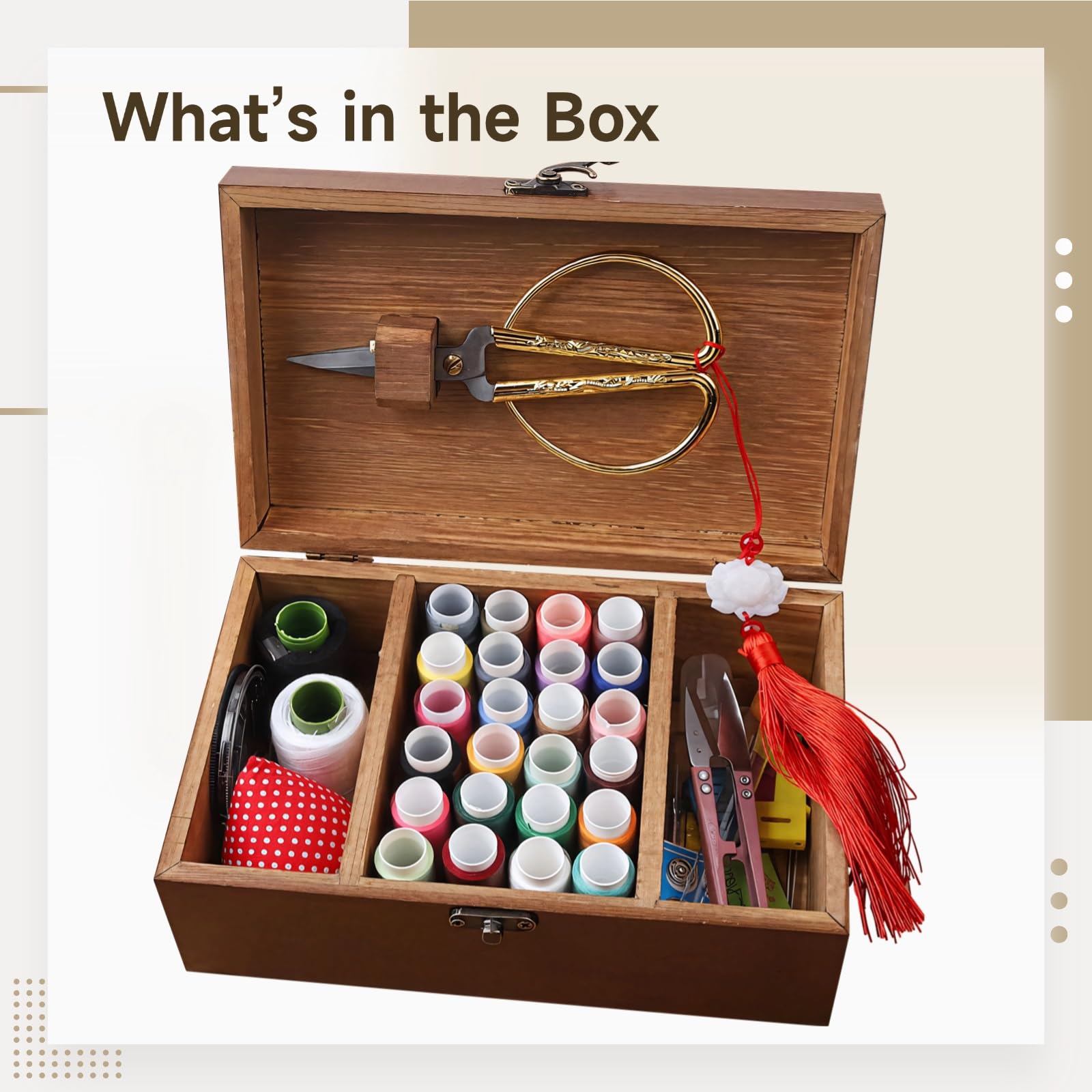 Caja de costura con 24 colores de hilos, kit completo y herramientas para todas tus necesidades de reparación