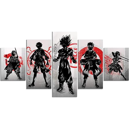Amazon Com Japanese Anime One Piece Naruto Demon Slayer Poster Luffy Eren Tanjirou Hd Print On Canvas Painting Wall Art For Living Room Decor Boy Gift Unframed Mvp001 Posters Prints