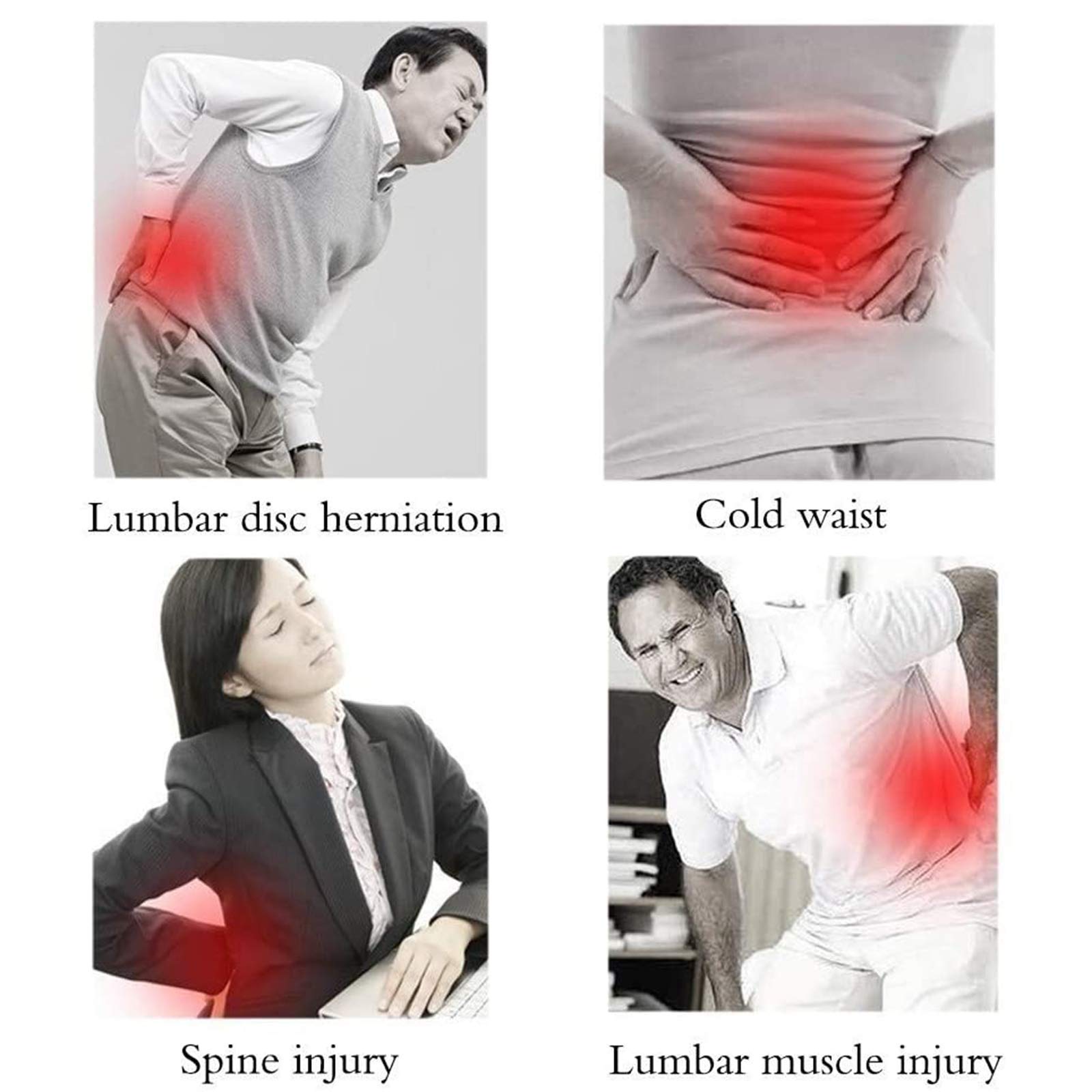 Cinturón de Soporte Lumbar y Trasero Alivio del Dolor Parte Inferior de la Espalda Soporte Banda elástica para el Alivio del Dolor de la ciática, Dolor de Espalda Needed