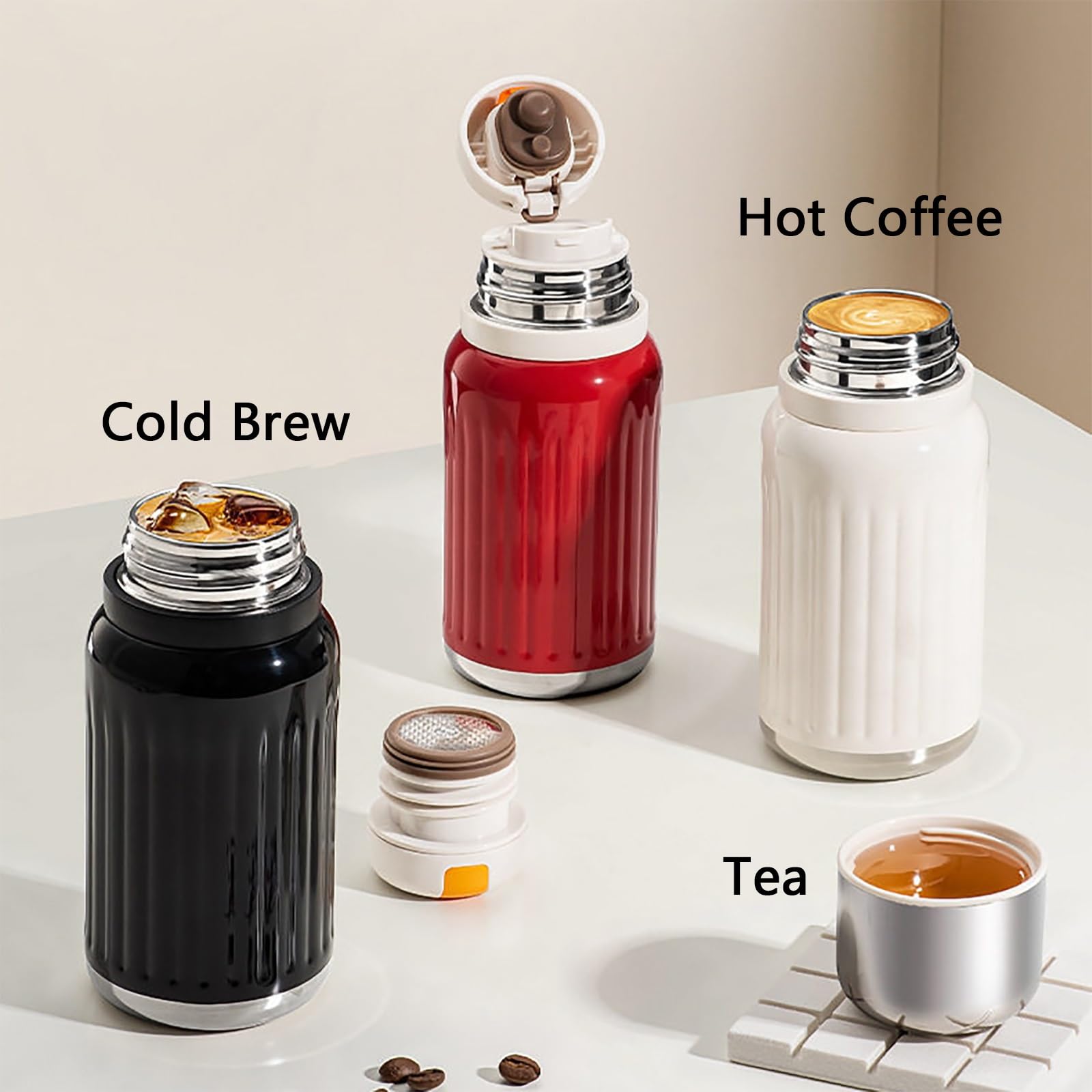 300ml / 10oz, Miniaturowy Kubek Termiczny, Izolowany Kubek na Wodę, Szczelny I Przenośny, Łatwy do Czyszczenia, Odpowiedni do Szkół, Biur I Siłowni(Red)