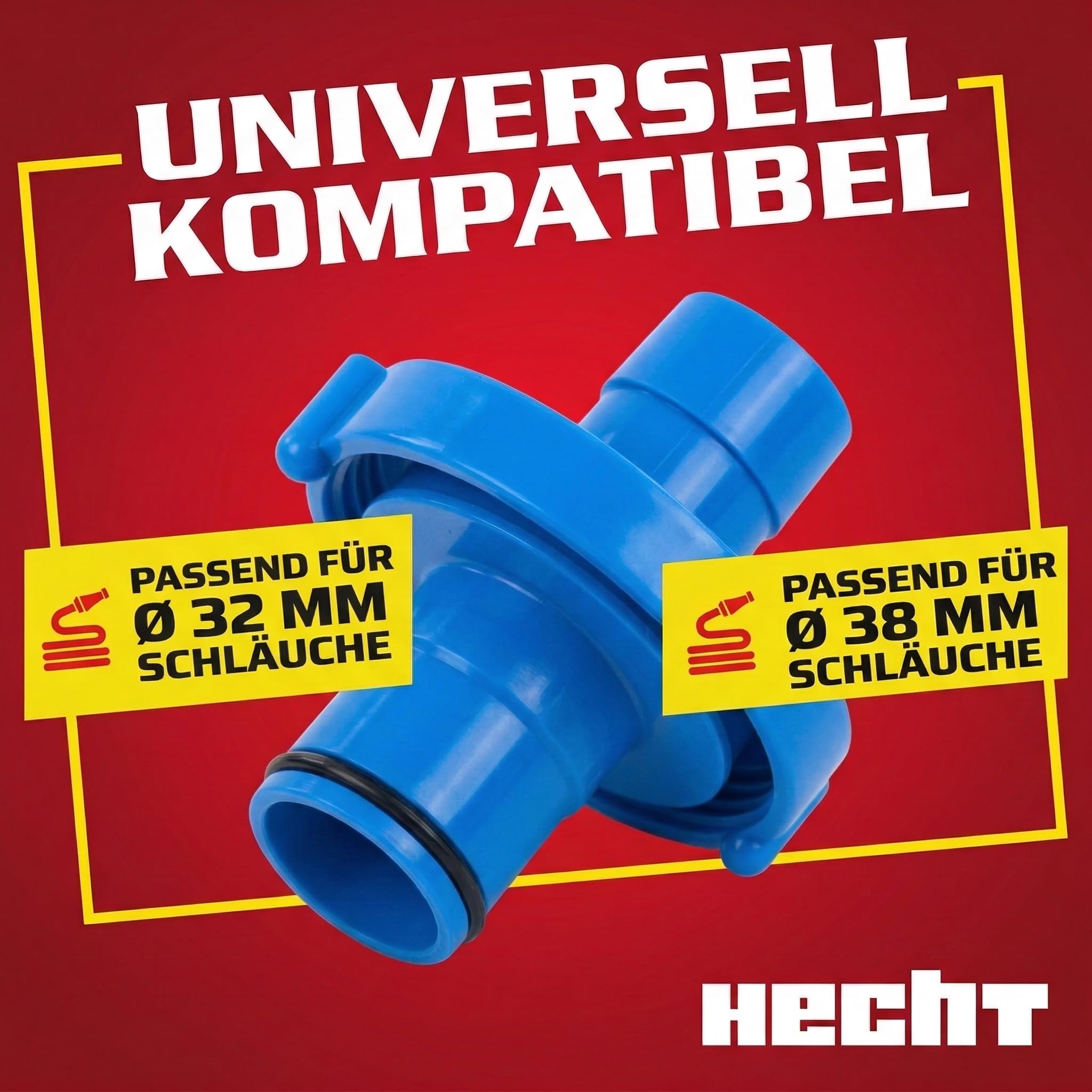 Hecht Pool Skimmer für Aufstellpool Framepool 32/38 mm | Einhängeskimmer und Oberflächenskimmer mit Filterkorb, Adapter und Halterung für Aufstell- und Stahlwandpools