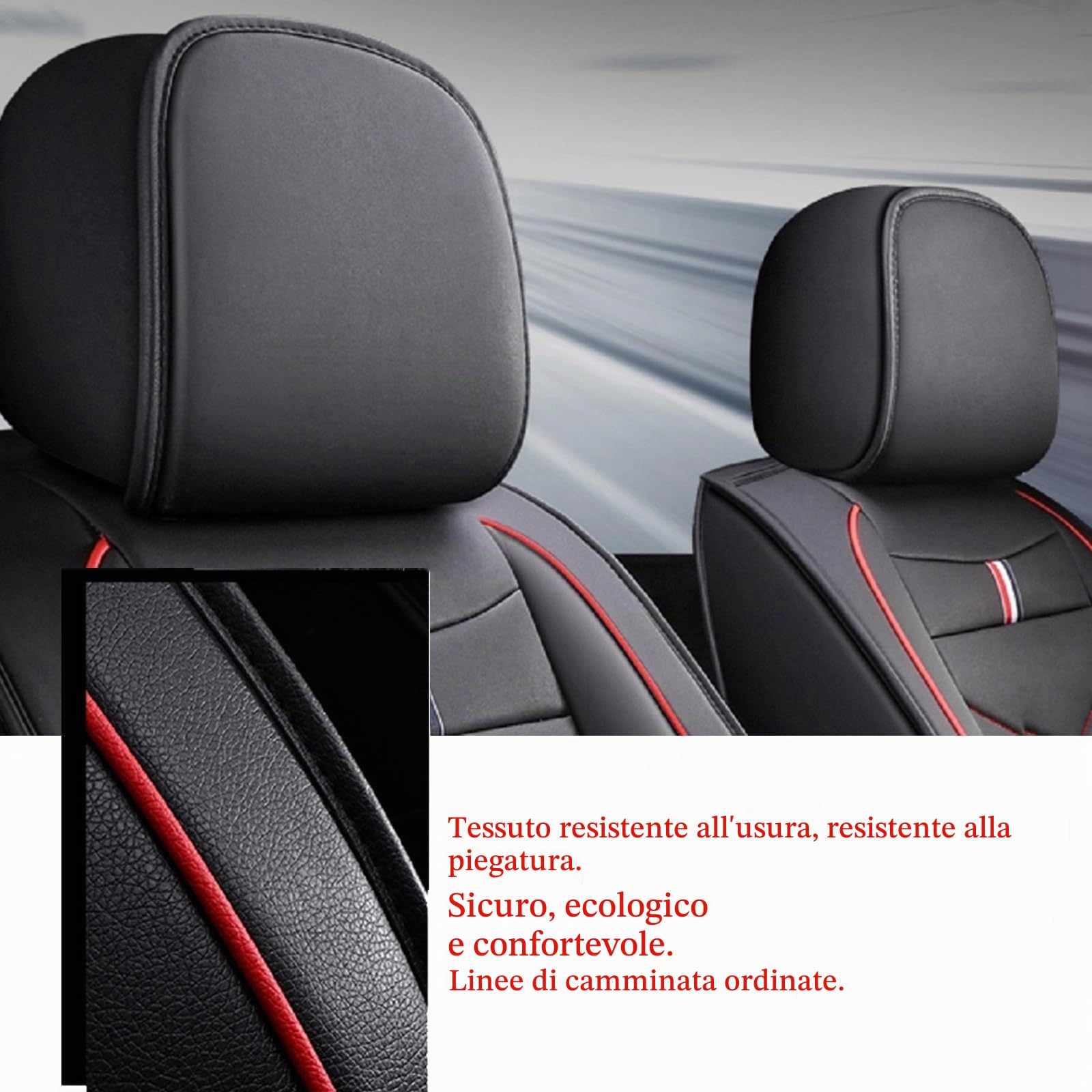 Coprisedili Auto Universali per Hyundai Tucson NX4/ Hybrid/N-Line 2021-2023 2024 2025 2026 in Pelle Sintetica, Set Completo di Protezione Sedili Sportivi, Compatibile con Airbag Accessori,A
