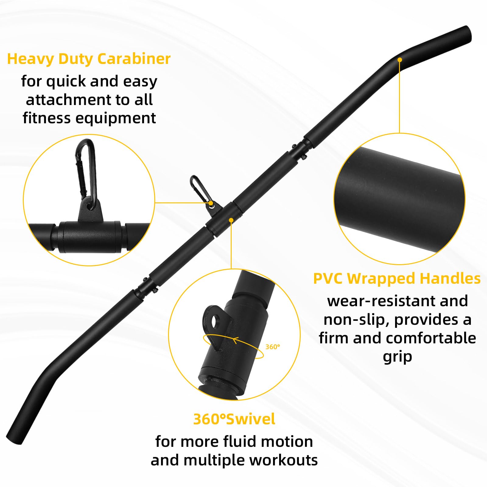 Lat Pull Down Bar, Obrotowy Prosty Bar Domowa Siłownia Kabel Maszyna Mocowanie Pulldown Biceep Tricep Bar