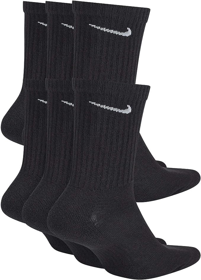 Miniatura 3 de Nike - Calcetines deportivos unisex con bolsa (6 pares), color negro, talla M, NegroBlanco