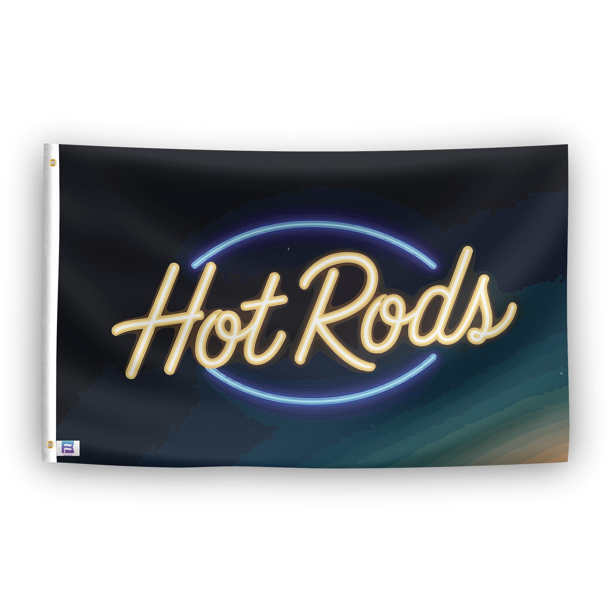 Hot Rods Flag - 3x5 ft High-Durability Polyester Fade-Resistant, Weatherproof Outdoor/Indoor Banner