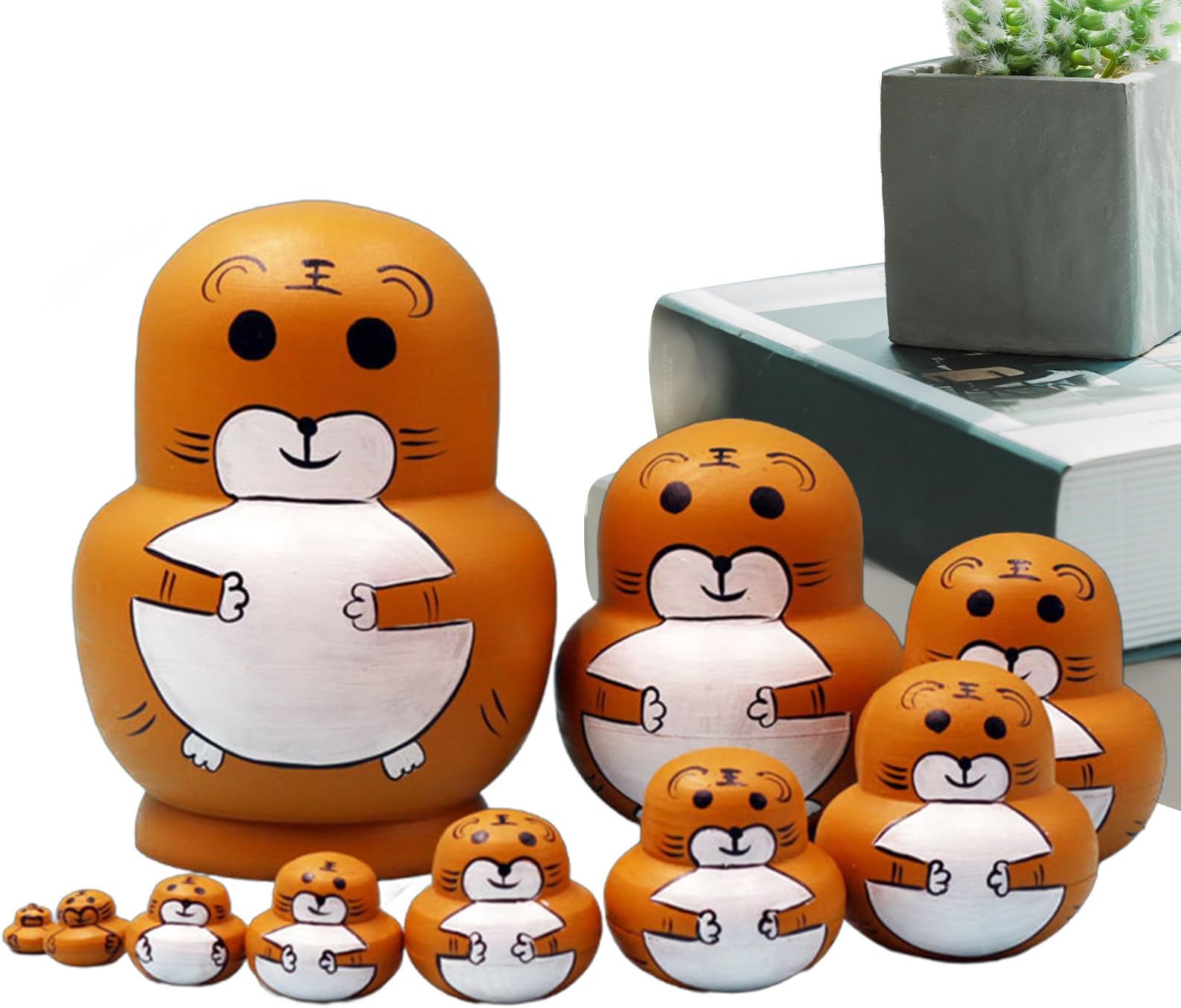 Nesting Dolls for Kids - Animal Pattern Educational Stacking Toys | Decorative Nesting Dolls Home Decor | for Cultural Art Collectors Educators Parents Children Home Playroom Birthday Christmas