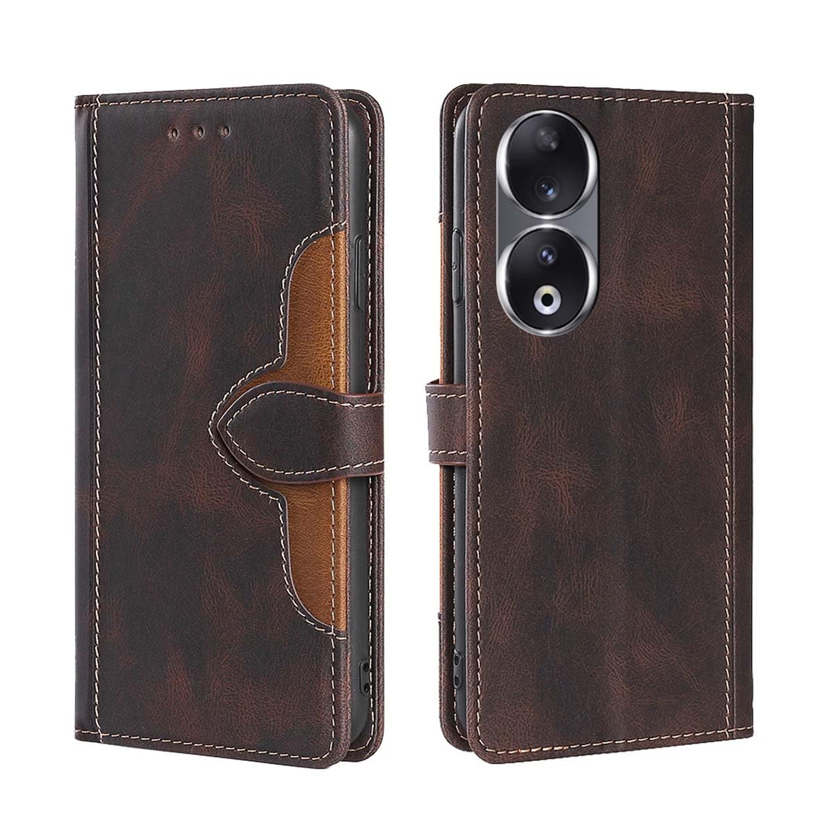 GOKEN Cover per Honor 90 Lite, Custodia Flip PU Pelle TPU Portafoglio Custodie con Stand & Carte Slot & Disegni Rilievo, Chiusura Magnetica Telefono Case, OroRosa