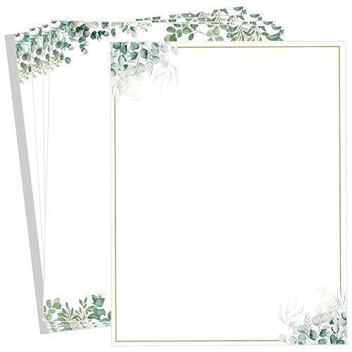 Leaf Border Stationery Writing Paper Greenery Letterhead Paper