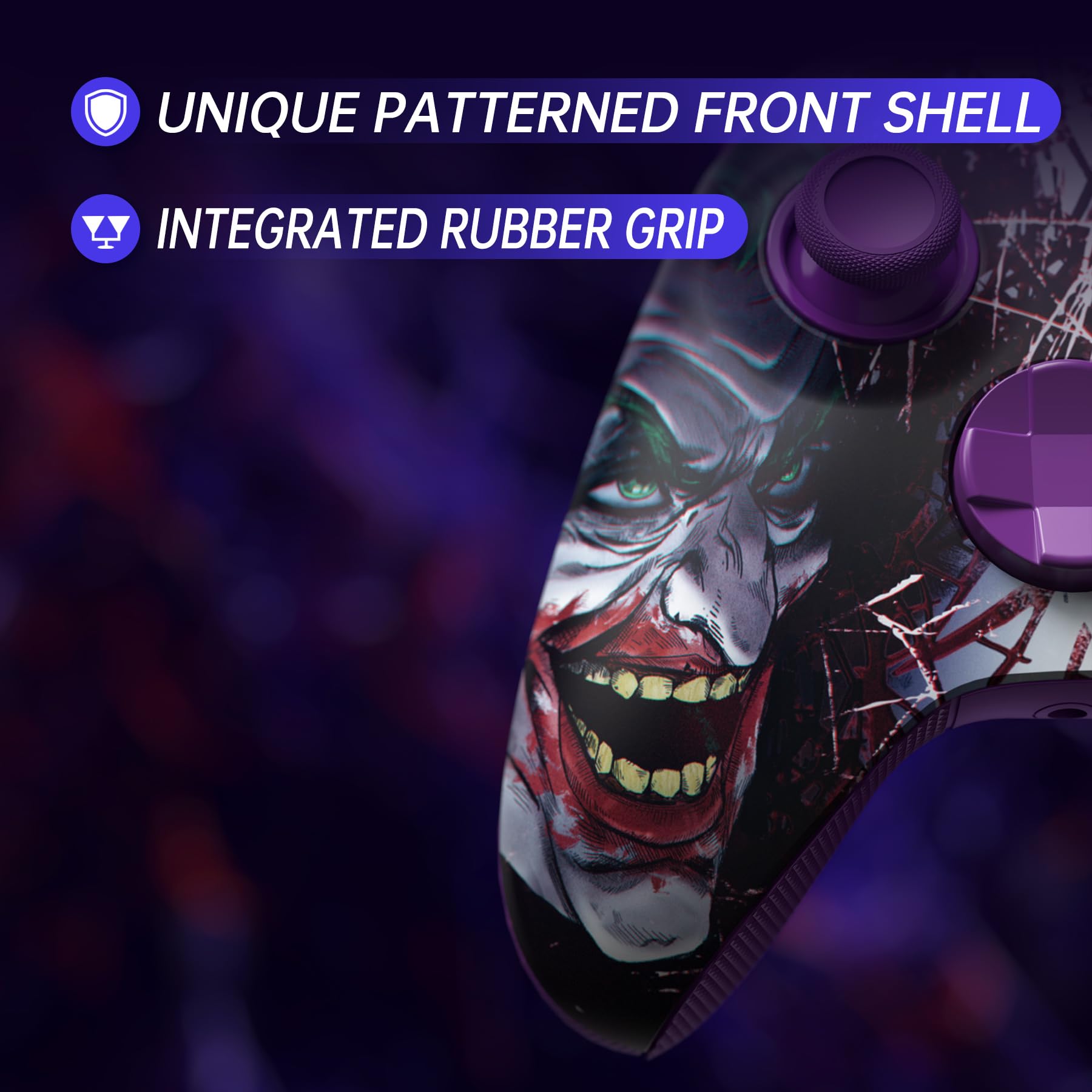 eXtremeRate Custodia Tasti Completi per Xbox Series X S Controller, Cover Gomma Grip Antiscivolo, Scocca Posteriore Ridisegnata per Xbox Series X S Joystick Model 1914-HAHAHA