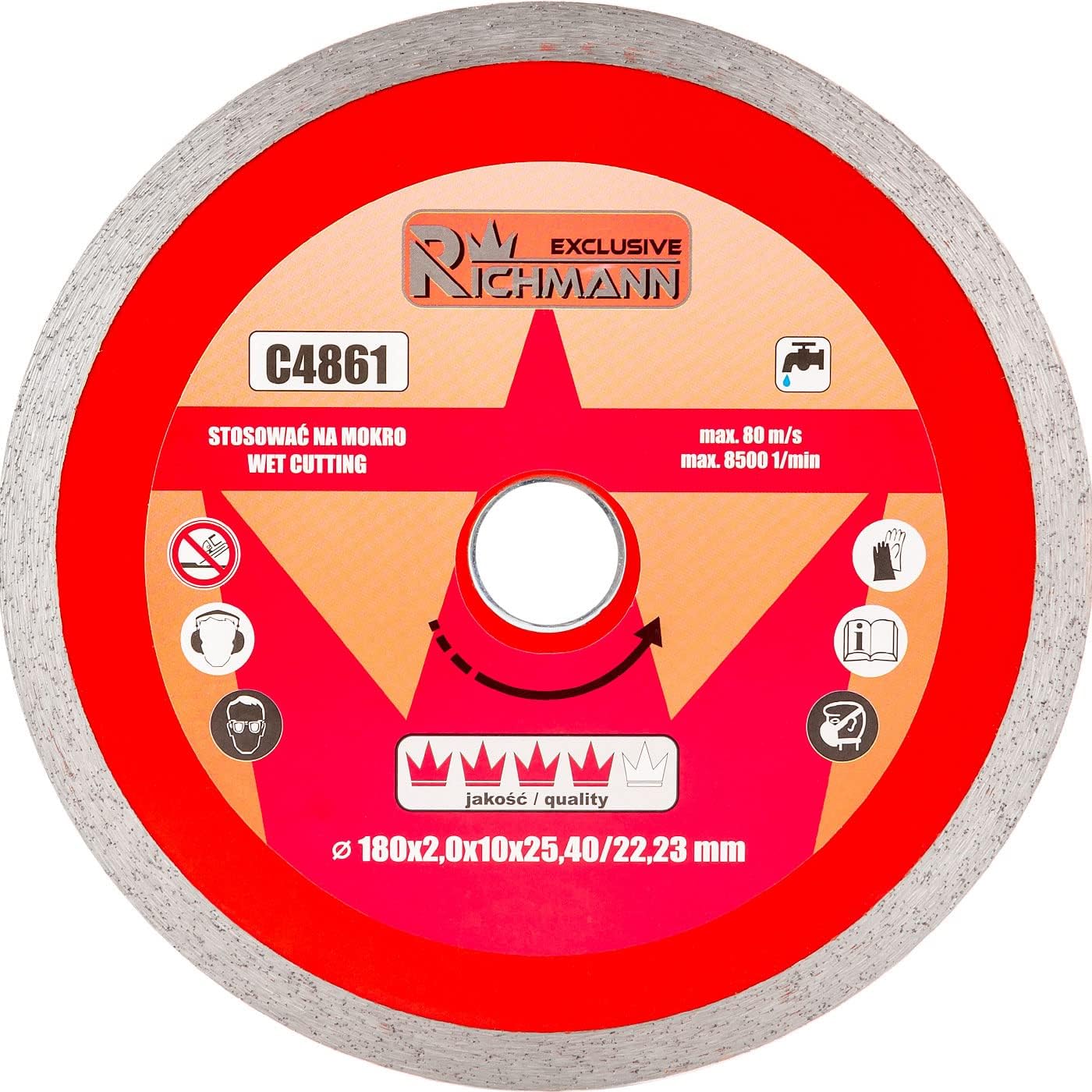 RICHMANN super thin professional diamond disc blade 180x25.4 bore with reducer to 22.2 tile cutter (C4861)