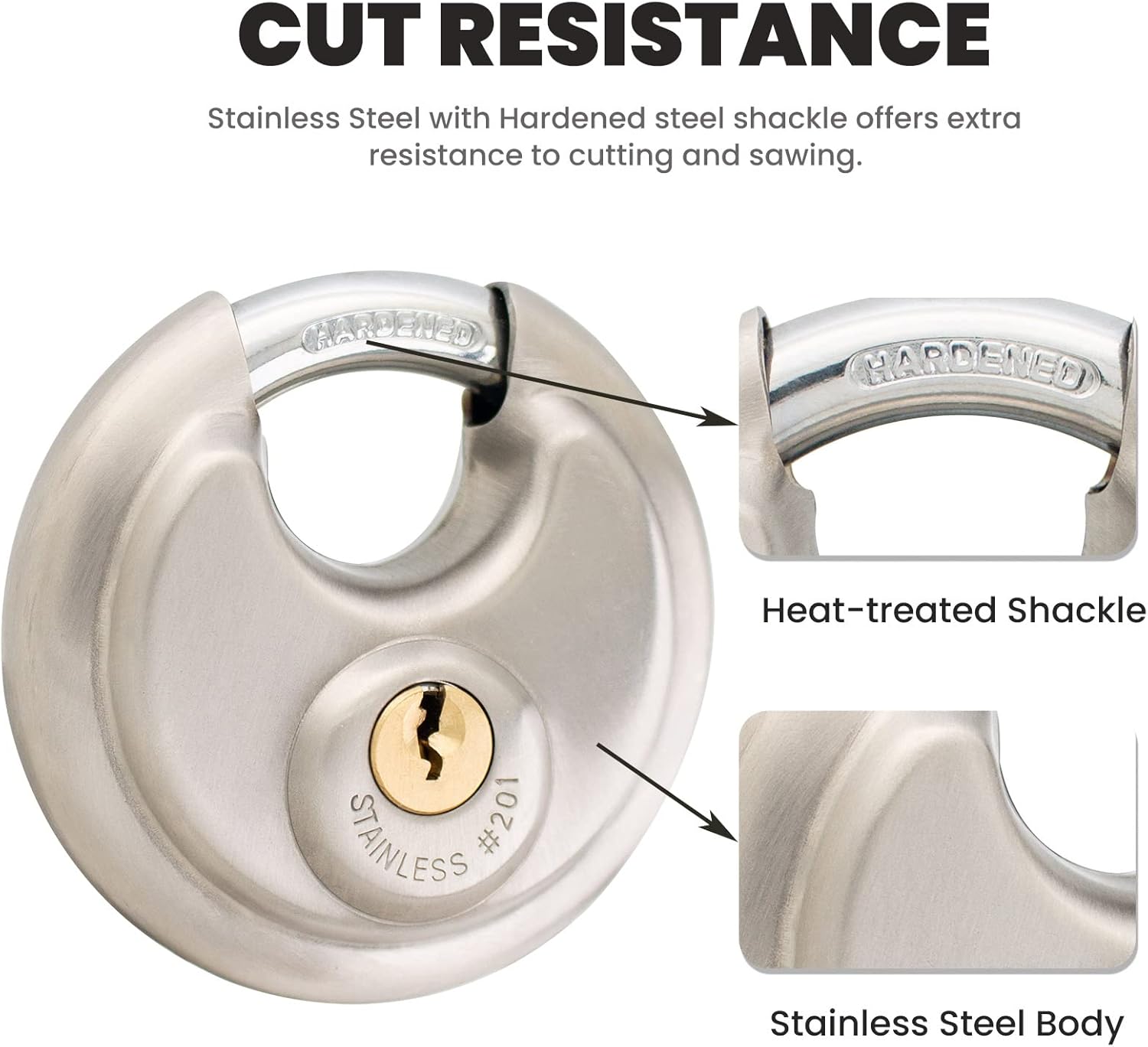 Unity Keyed Alike Locks, Stainless Steel Disc Padlock with Key, Weatherproof, for Storage Unit, Sheds, Self Storage, Trailer, Truck, Pods, Garages & Fence, Farm 2 3/4'' (70mm) (20 Pack)