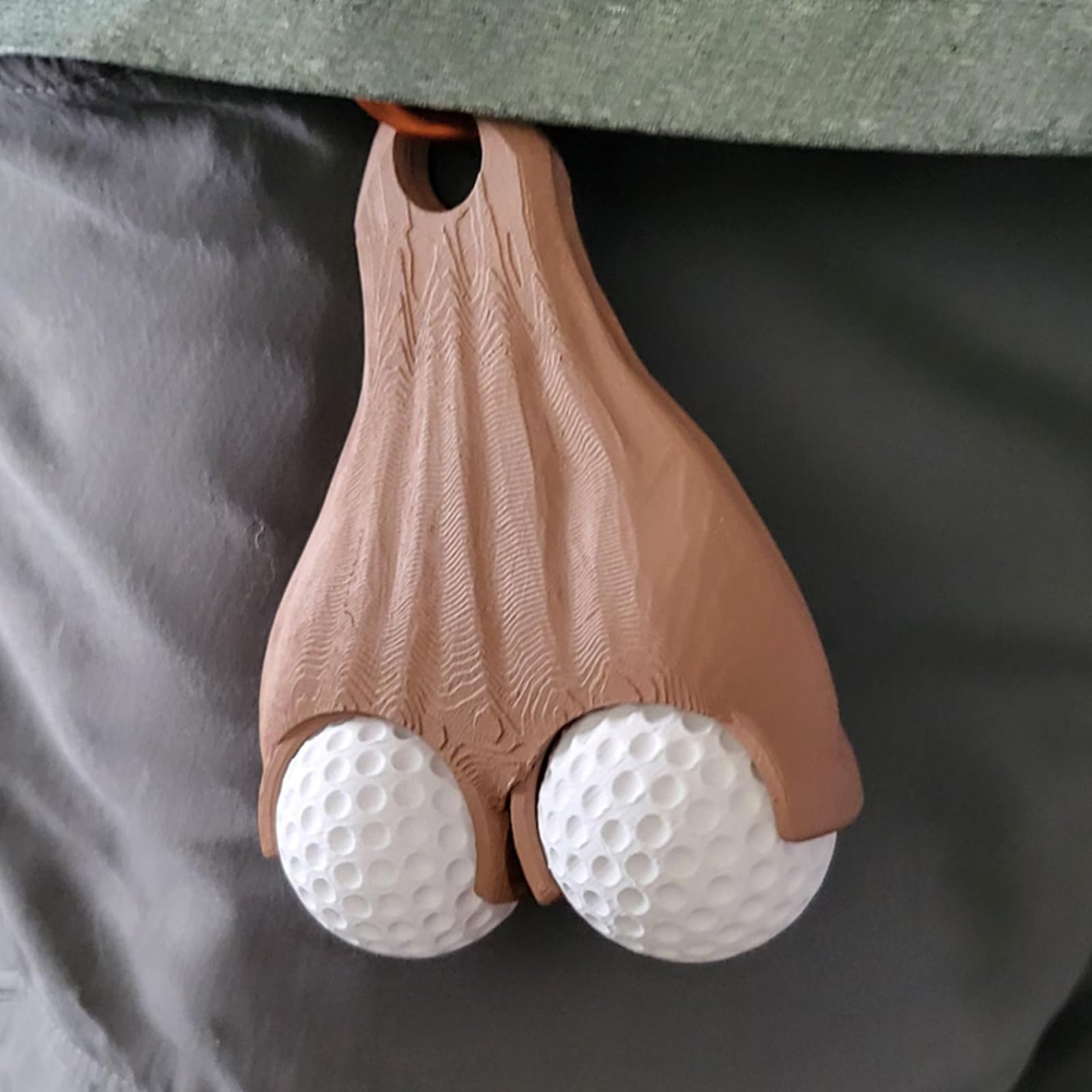 Supporto per testicoli per palline da golf, con stampa 3D, divertente supporto per palline da golf, borsa portatile per palline da golf o cintura, regalo falso cadente