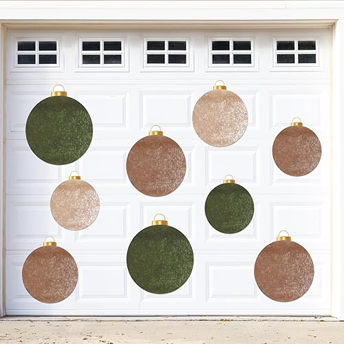 Vista 37 de 90shine 32 imanes navideños para decoración de puerta de garaje, bola de Navidad, refrigerador y cocina (rojo, verde, dorado)