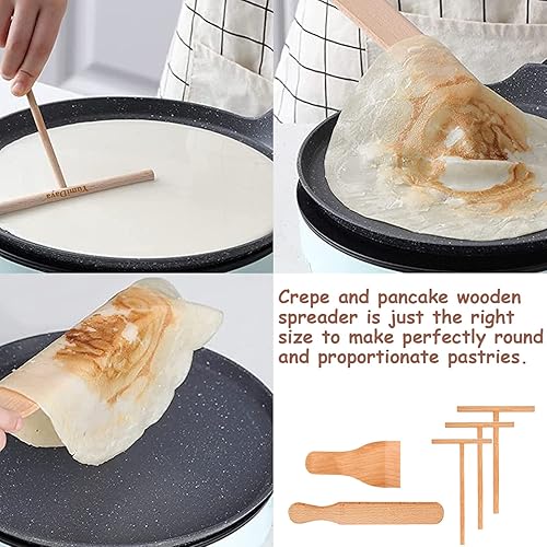 Miniatura 7 de Juego de espátula de crepé y espátula de crepé, tamaños prácticos para adaptarse a cualquier máquina de crepé  Juego de espátulas de crepé de madera