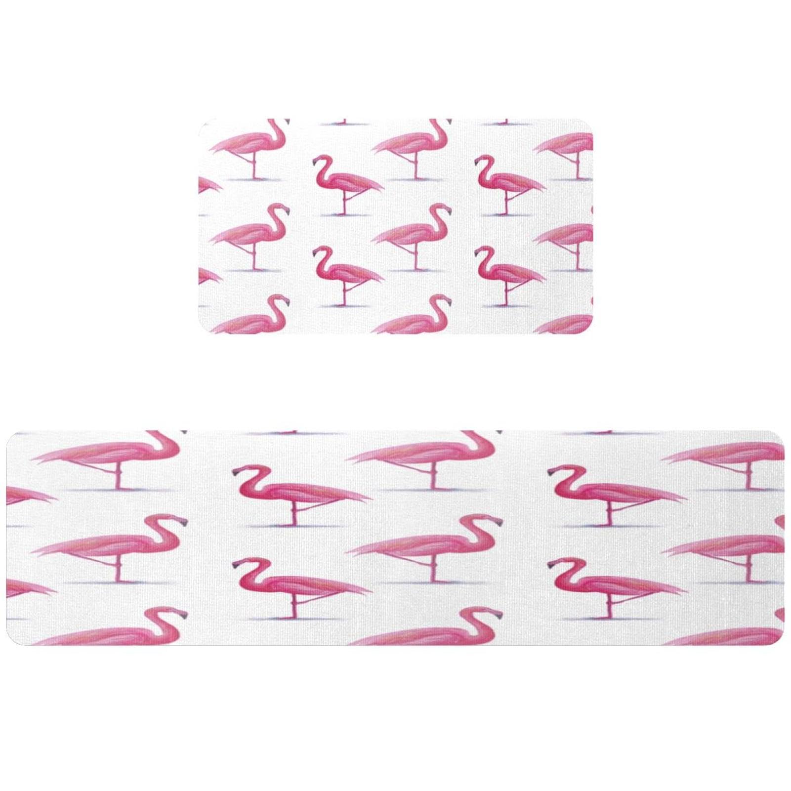 Tapete de cocina de flamencos absorbente y seguro para suelos limpios de lavandería
