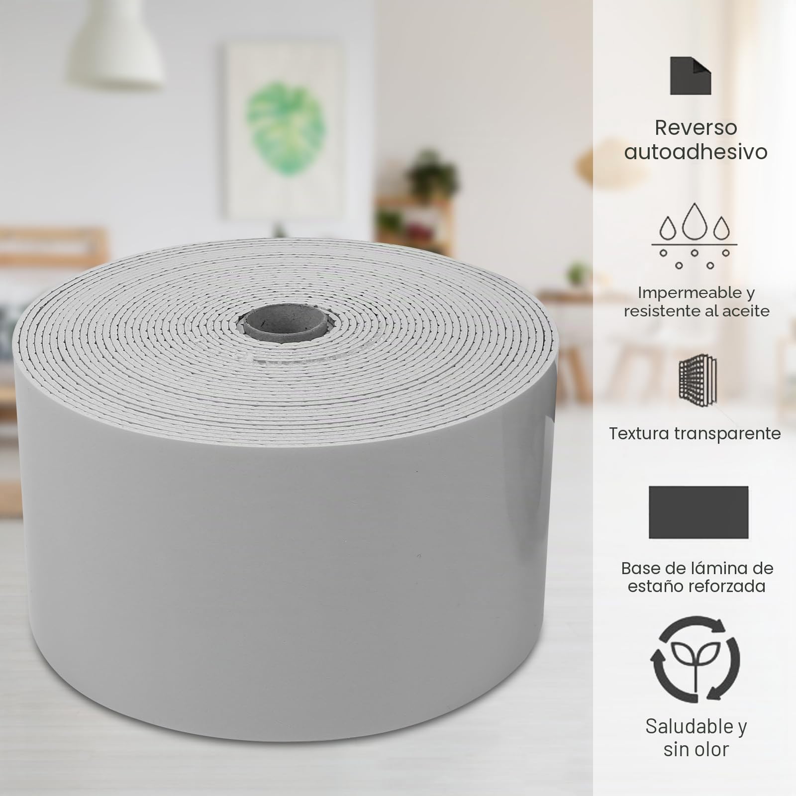 10cmx5m Rodapié Flexible Autoadhesivo, Blando Rodapie PVC Impermeable Brillante Zócalo Suave Borde de Papel Pintado Decoración (Gris)