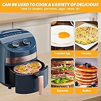 Vista 5 de Molde de huevo para freidora de aire, 1/2 sartén de silicona para huevos, molde antiadherente reutilizable de 3 cavidades, molde para hornear