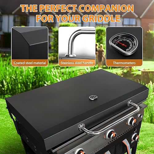 Vista 6 de Mofeez Tapa con bisagras con capucha para Blackstone: cubierta de plancha de 28 pulgadas con accesorios