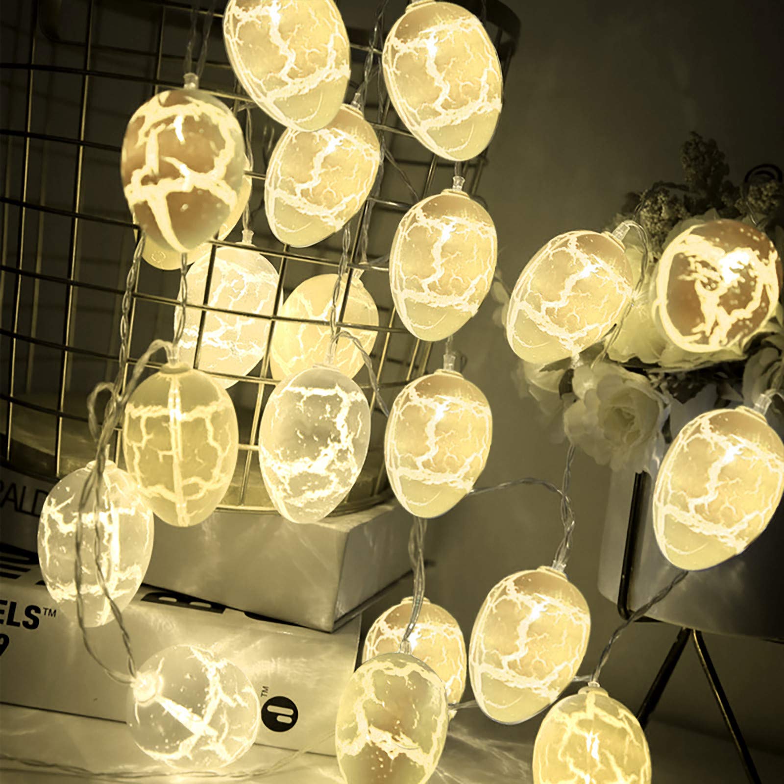 Yui White Easter Eggs Led String Light For Easter Tree Hang Ornaments Decorations, Easter Fairy String Lights Usb Home Decor Lamps For Easter Spring Party Indoor Birthday Decor (, 1.5M/10Led)