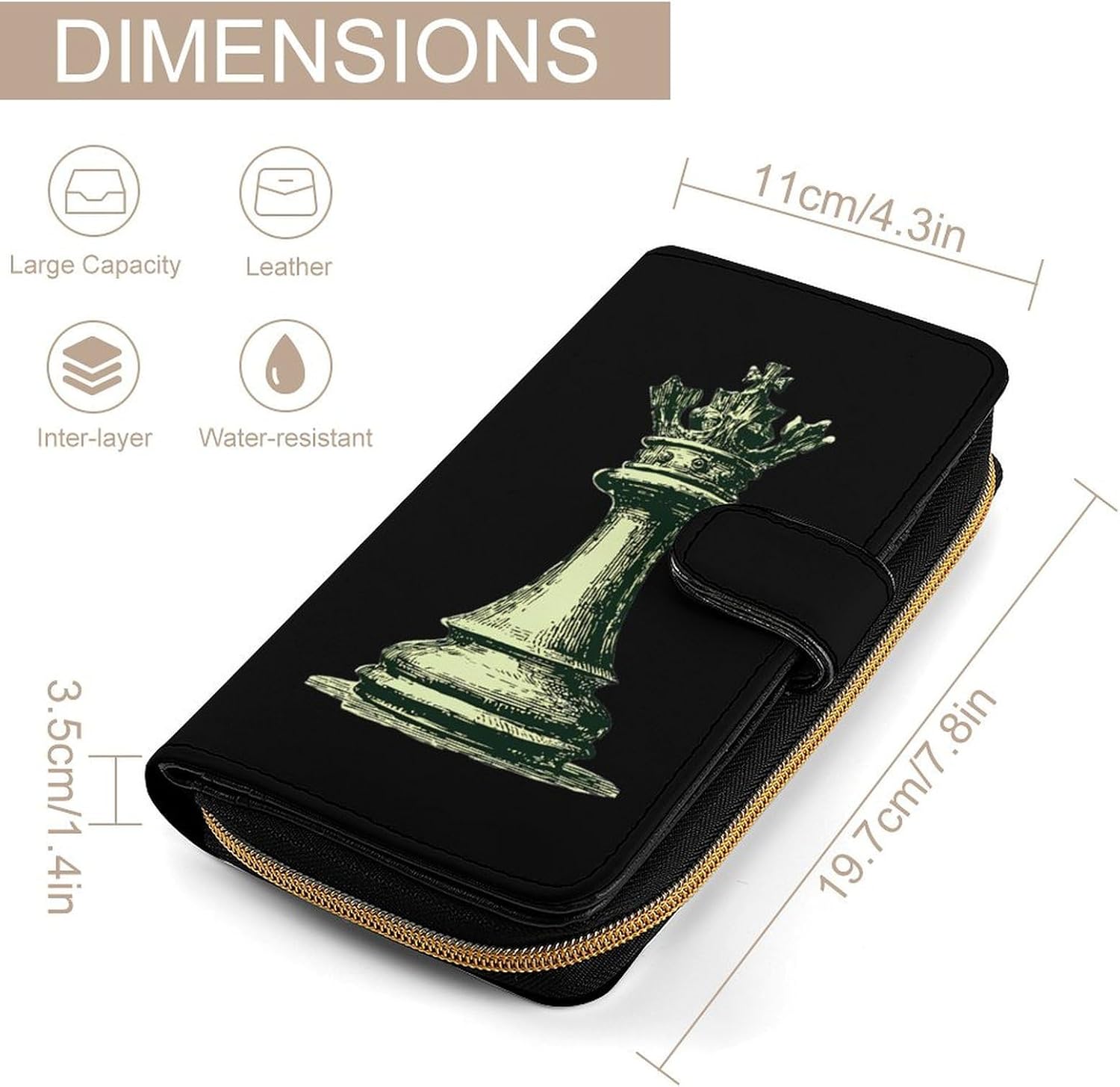 Chess1 Piece King1 Fashion Wallet Credit Card Holders Large Wristlet Handheld Coin Pockets