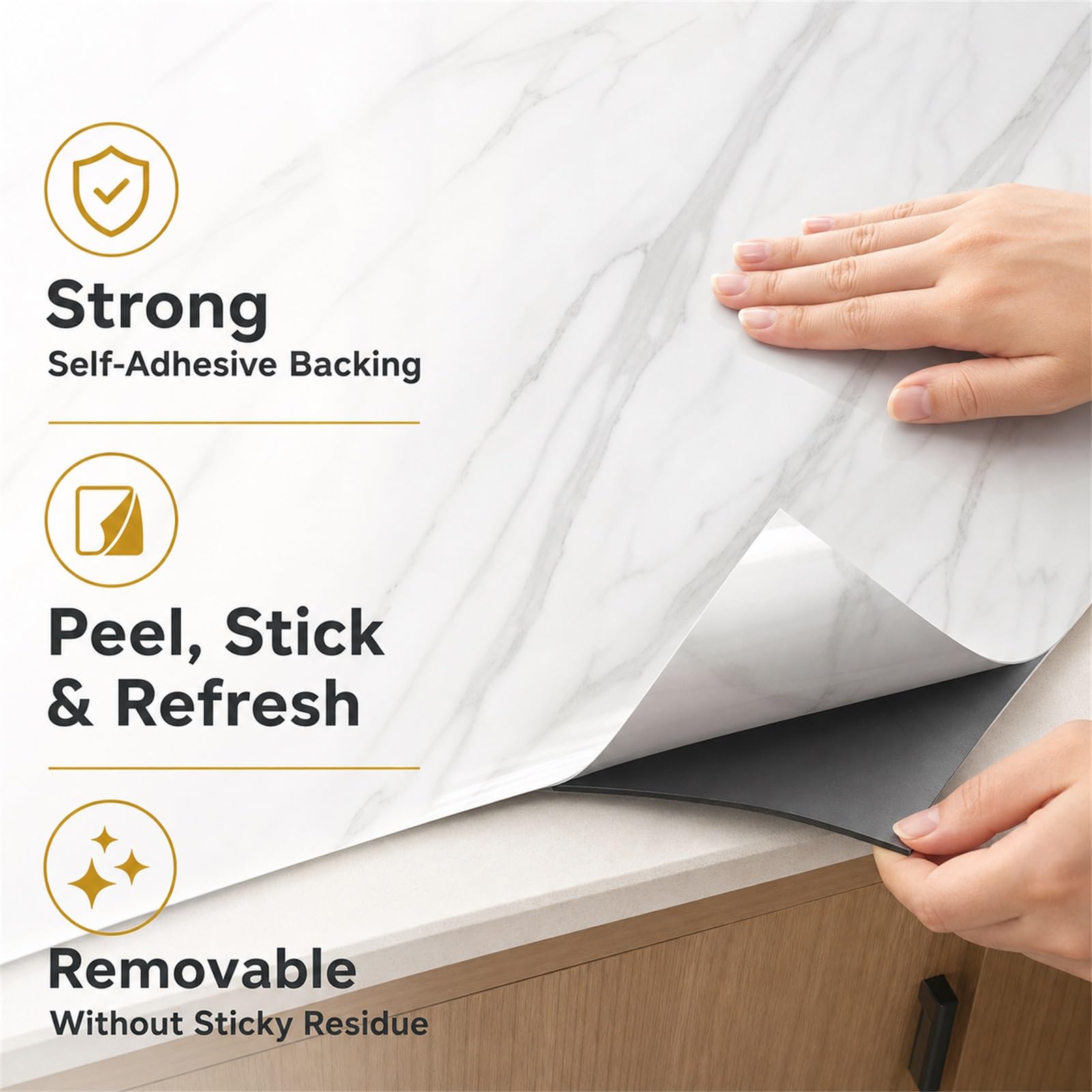 Efecto Marmol Lamas Vinilicas Adhesivas,Papel Pintado Efecto Marmol,Revestimiento Encimera Cocina Impermeable Marmol,FáCil De Limpiar,para Alquiler O DecoracióN Temporal