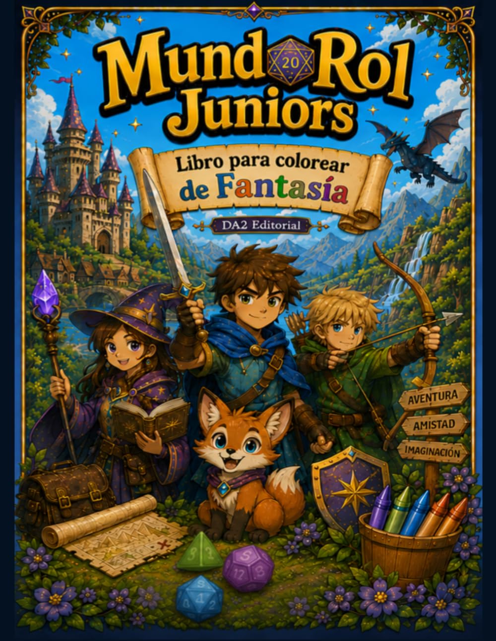 MundoRol Juniors: Libro para colorear de Fantasía (Colección MundoRol.)