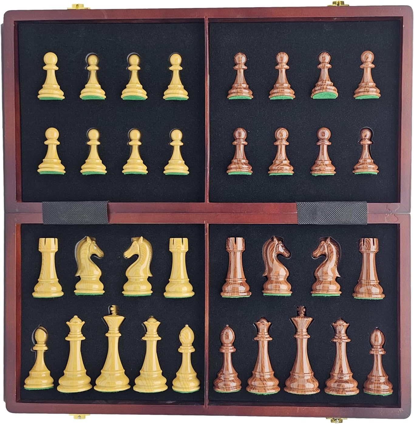 18 Inch Folding Chess Set with High Polymer Weighted Standard Chess Pieces for Family Vintage Board Games Chess Set for Adults and Kids Chess Enthusiasts - Image 2