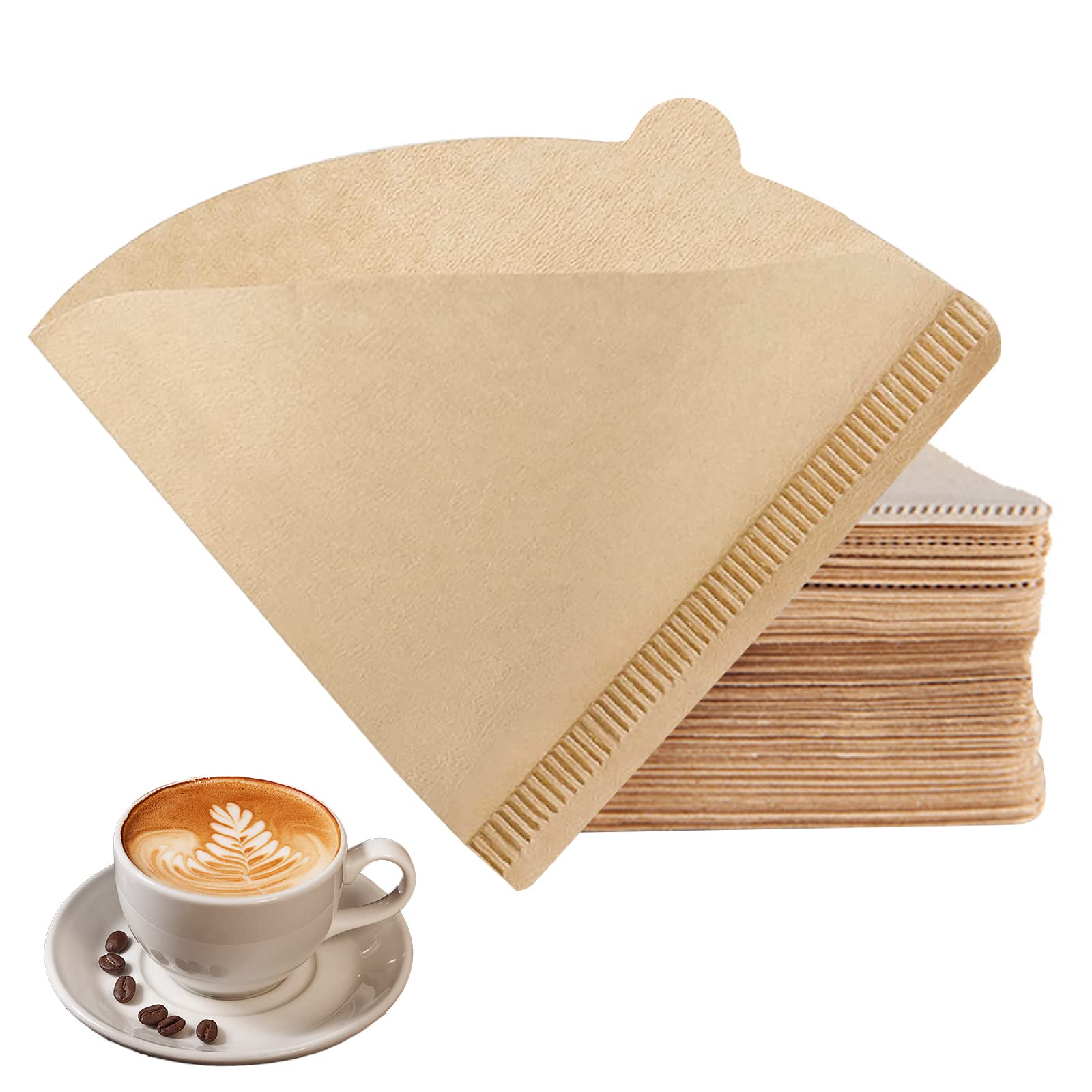 Filtres à Café Papier Forme V - Lot De 200, Non Blanchis, Pour Cafetière Filtre Et Préparations Manuelles