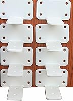 Vista 32 de Paquete de 16 - Soporte de estante en L oculto negro de 6 pulgadas (1/5 pulgada de grosor) Soportes de estante flotante de hierro Soportes de metal